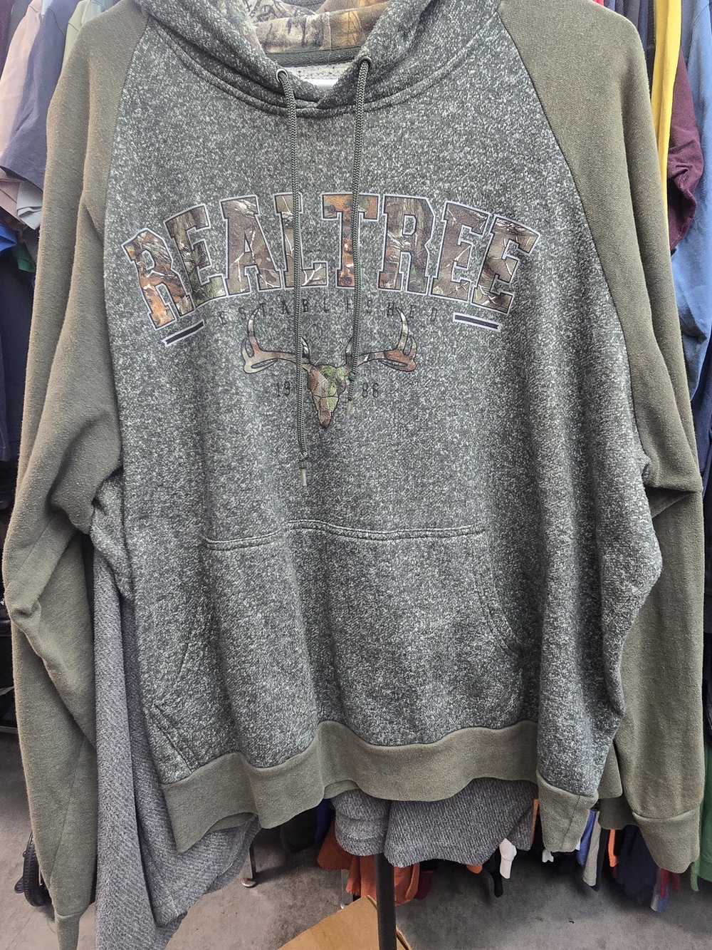 Realtree Olive Green & Heather Gray Pullover Hoodie